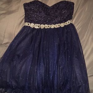 Sparkly navy blue homecoming dress